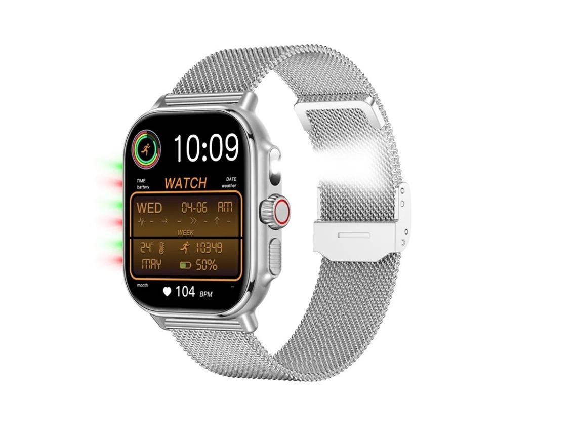 Smartwatch I120 1.95 Polegadas Bluetooth Chamada Monitoramento de Saúde Mais de 100 Modalidades Esportivas Ip76 em Prova D Água Prata Bestvite