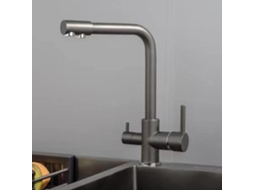 Torneira De Cozinha Em Latão Preto Com Filtro E Purificador De Água Duplo.