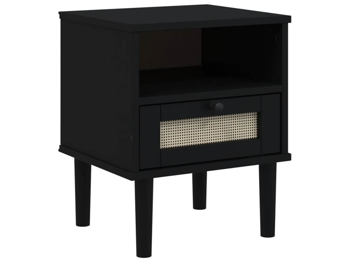 Maison Exclusive - Mesa De Cabeceira Senja 40x35x48 Cm Pinho Maciço Preto
