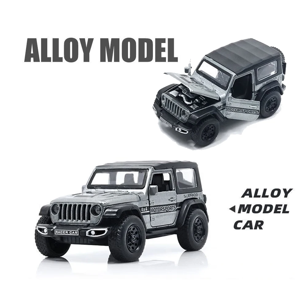 (cinza) Miniatura De Veículo Off-road Em Liga Metálica, Escala 1:36, Com Quatro Portas Que Abrem.