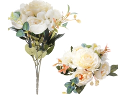 2 Buquês de Peônias Artificiais, Flores Artificiais Elegantes Brancas para AQUAFORGE