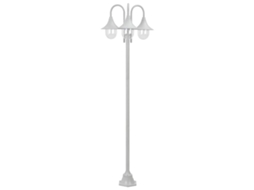 Vidaxl Candeeiro De Pé P/ Jardim C/ 3 Braços E27 220cm Alumínio Branco