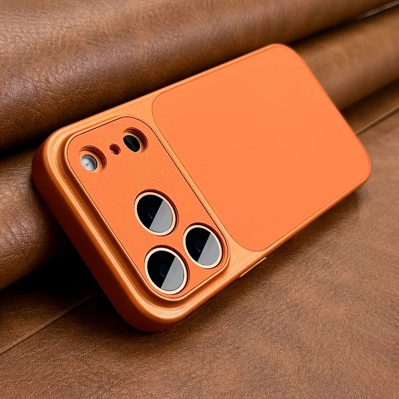Capa Laranja Retrô Para Iphone 17 Pro Max (cor Laranja), Com Materiais Macios E Rígidos.