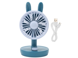 Ventilador De Escritorio Usb Pequeño Silencioso Conejo Bonito Ajustable Para Estudio Camping Azul