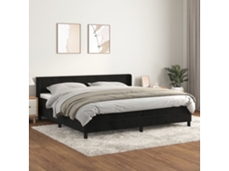 Cama Com Molas/colchão 200x200 Cm Veludo Preto