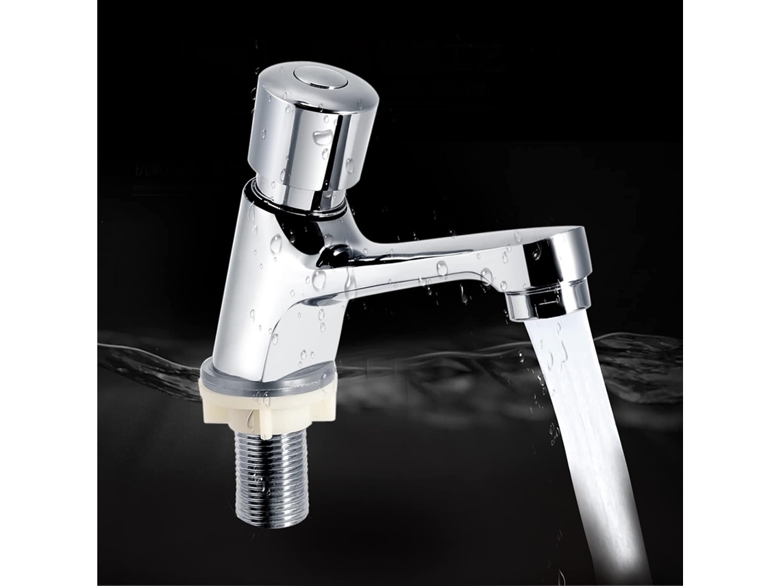 Torneira De Atraso Tipo Pushinterface G1/2 Para Água Fria Em Banheiro E Cozinha Zeuxo