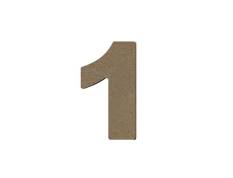 Número 1 em madeira MDF para decorar - 8 cm Gomille