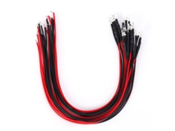 50 Peças Diodo Led com Fio Cabeça Redonda Realce Plug Retangular 12v 3mm