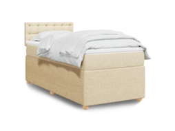 Vidaxl Cama Com Molas/colchão 90x200 Cm Tecido Cor Crème