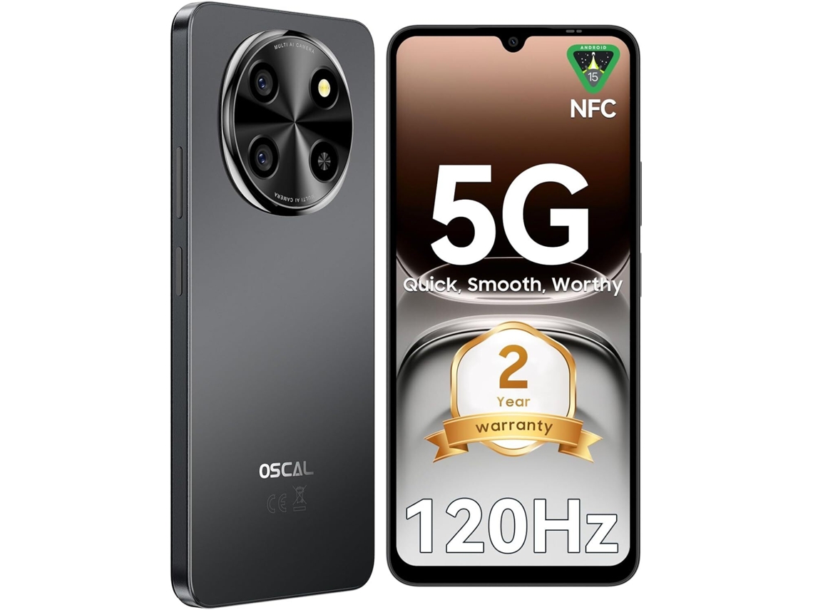 5G Smartphone OSCAL Tiger 8 (6.88'' - 12 GB - 128 GB - Preto)