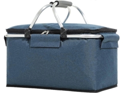Cestas de Piquenique Dobráveis, Cesta de Piquenique para 4 Pessoas com Forro Impermeável, Bolsa Térmica Dobrável para Compras GOKOCO (azul Marinho)