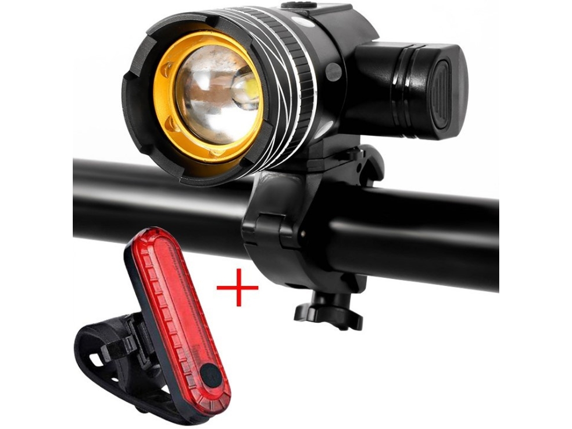 Lurelia Luz De Bicicleta Recarregável Usb Liga De Alumínio E Abs, Preto