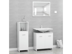 Vidaxl 3 Pcs Conjunto De Móveis De Casa De Banho Contraplacado Branco