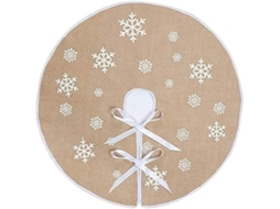 Saia para Árvore de Natal, 75 Cm, Manta Malha Vermelha com Padrão Flocos de Neve, Decoração, Ergonômico, Uso Diário STELASPLEN