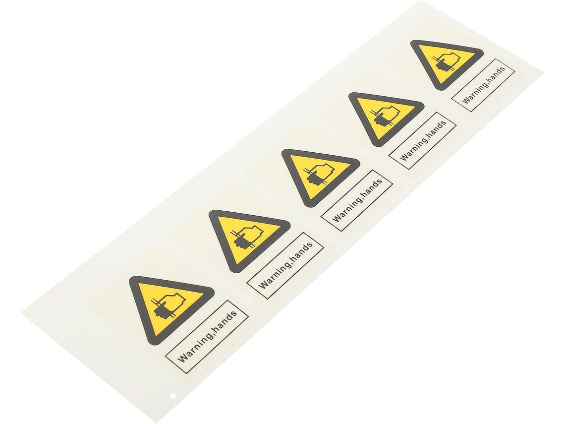 Conjunto De 5 Etiquetas Adesivas De Segurança Amarelas Para As Mãos.