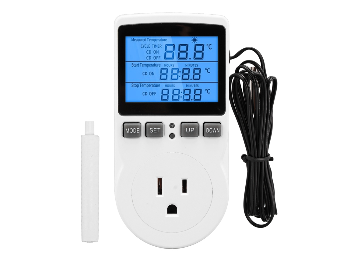 Termostato inteligente digital com tomada e temporizador para fermentação, estufa, casa de cogumelos S/MARCA