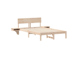 Conjunto 1 Estrado De Cama Plataforma Vidaxl Castanho Madeira De Pinho Maciça (120 X 190 Cm)