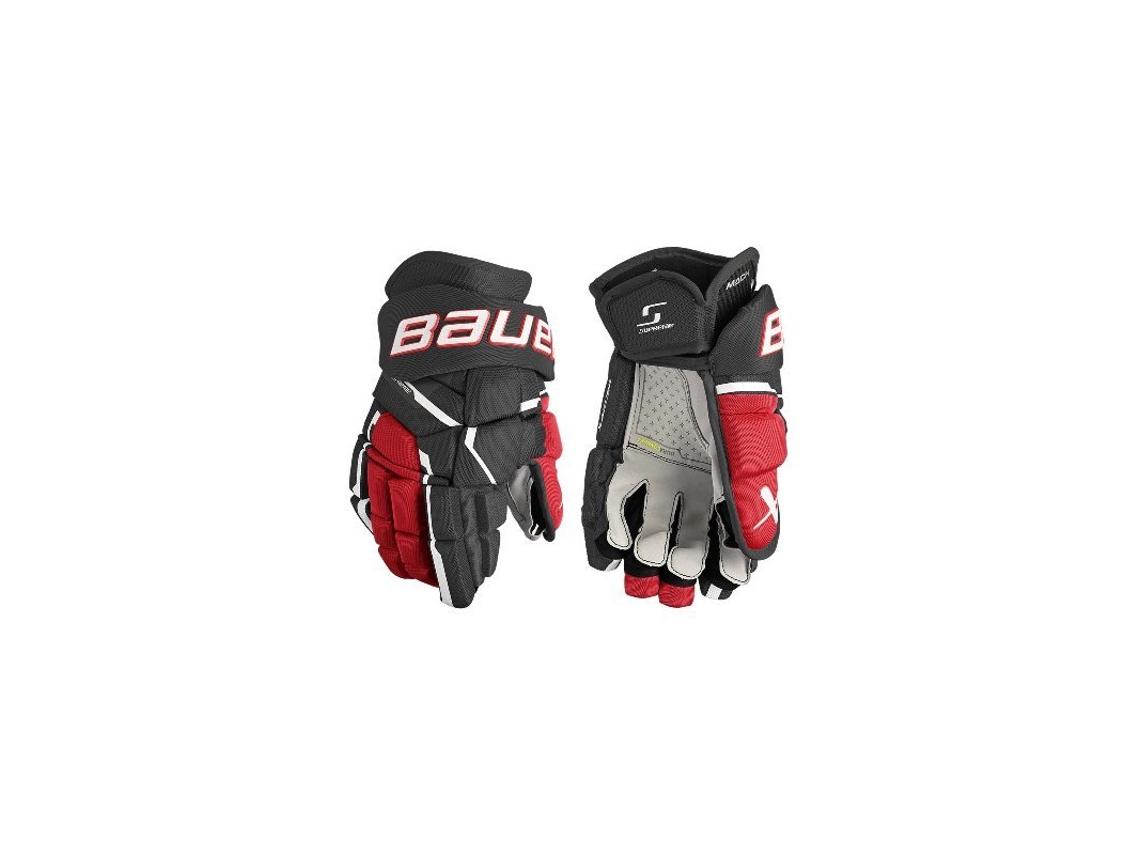 Bauer Supreme Mach Sr Luvas De Hóquei (preto/vermelho, Sr 14''/36 Cm)