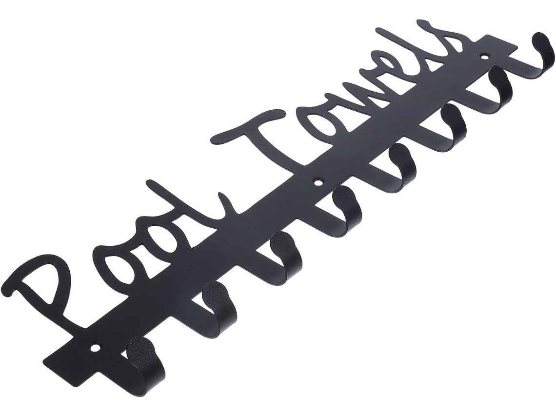 Cabideiro De Parede Com Ganchos Para Toalhas E Casacos Em Metal Preto, Para Pendurar.