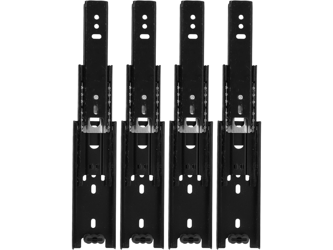 Corrediças Telescópicas Lurrose 4 Peças Trilhos Extensíveis Com Rolamentos De Esferas, Corrediças Laterais De Metal Para