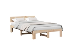 Estrutura da Cama com Cabeceira Natural 140 X 190 Cm MAISON EXCLUSIVE