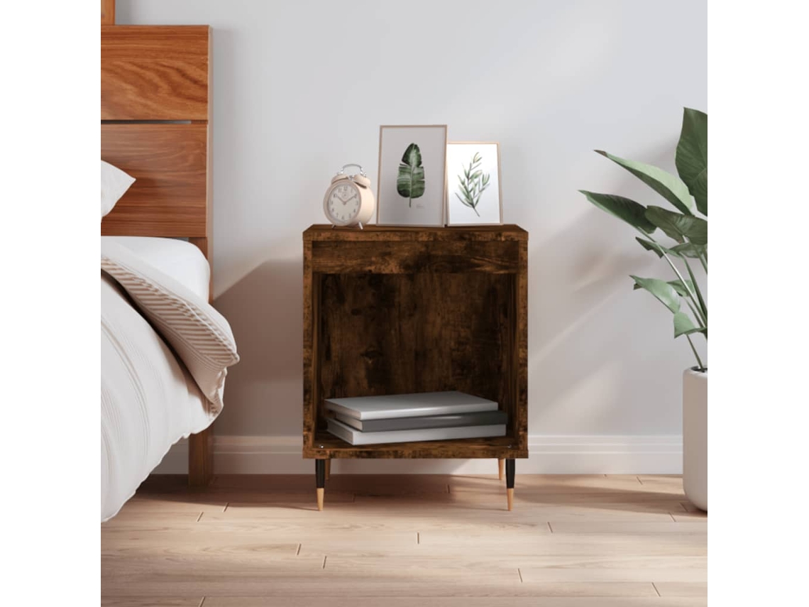 Vidaxl Mesa De Cabeceira 40x35x50 Cm Derivados Madeira Carvalho Fumado