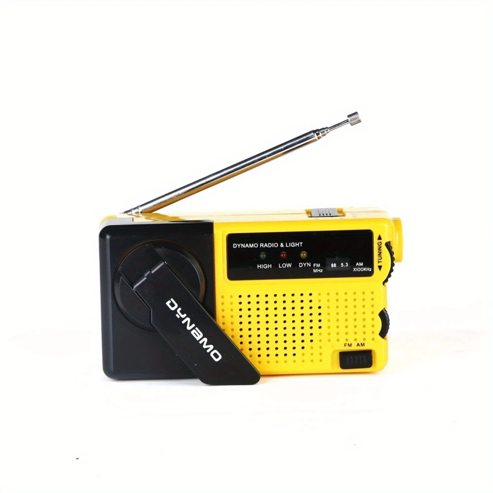 Rádio Portátil de Emergência AQUAFORGE com manivela, am/fm/canais meteorológicos, lanterna led e sirene