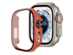 Capa para Apple Watch Series 6 44mm com Protetor de Tela de Vidro Temperadolaranja XIAOMOYU
