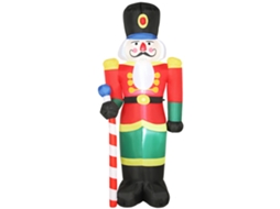 Soldado Inflável de Natal Quebra nozes 245cm com Luzes e Cetro Led, Interno e Externo, Multicolorido Ge