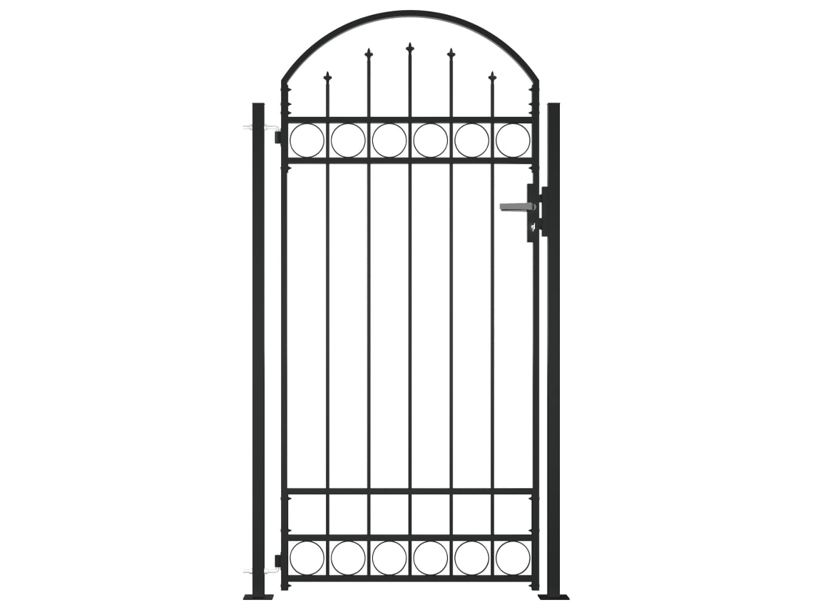 Fence Gate, Fence Gates Vidaxl Preto Aço (105 X 204 Cm)