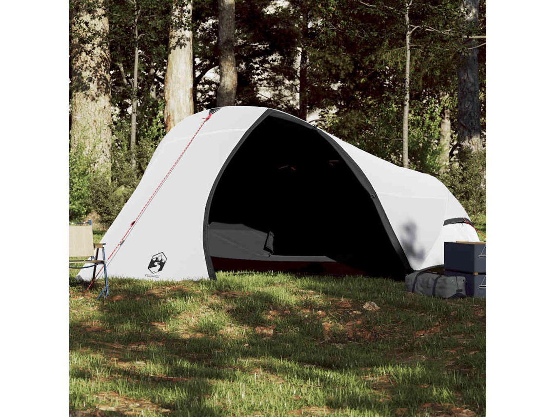Vidaxl Tenda De Campismo Cúpula P/ 4 Pessoas Opaca Impermeável Branco