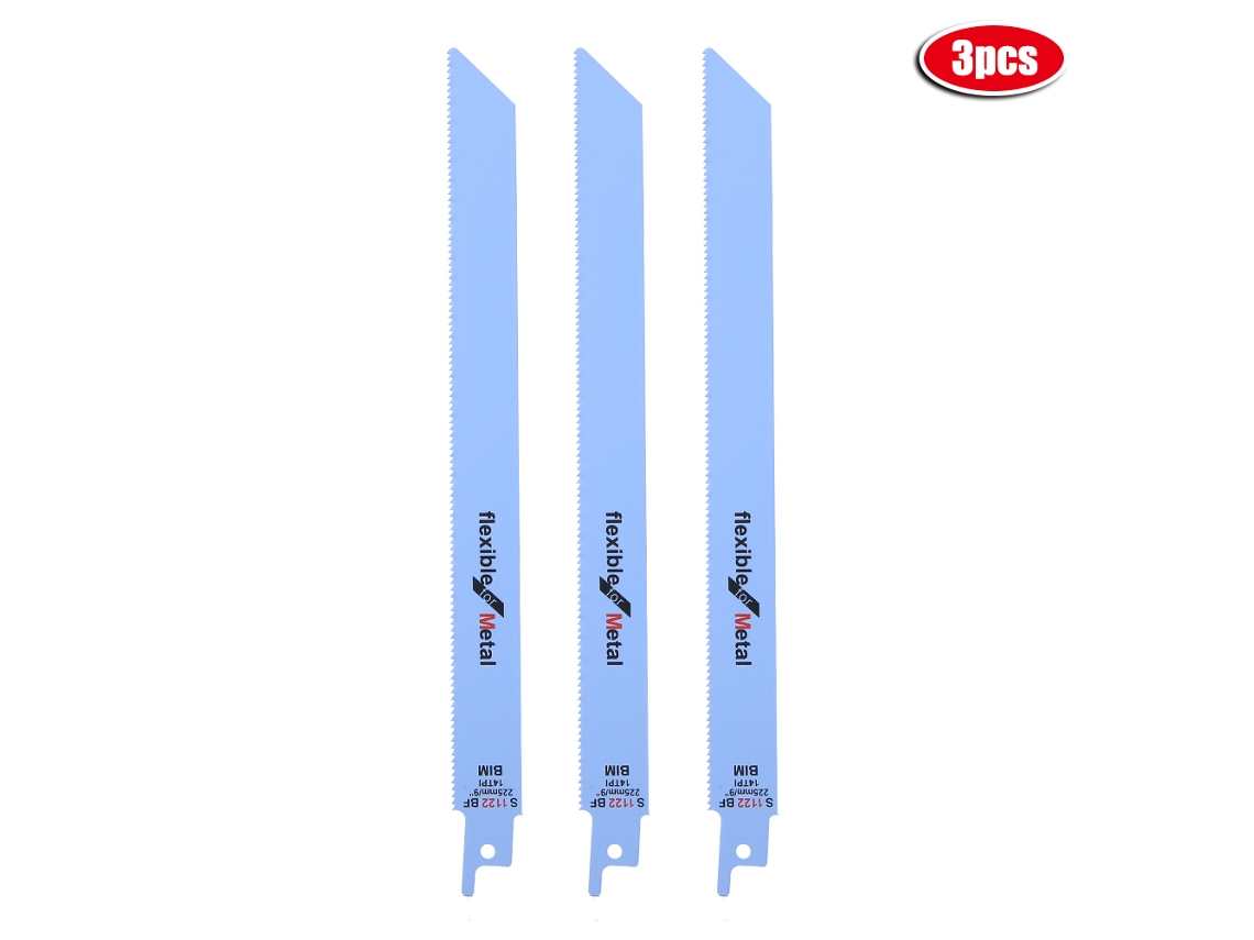 Yuru kit 3 Lâminas Serra Reciprocante Metal Carpintaria 14dentes Polegada Acessórios Ferramentas Elétricas
