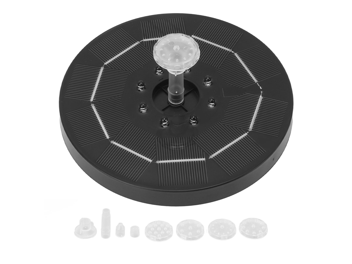 Fonte Solar 3w com Luzes Coloridas para Banhos de Pássaros, Altura de Pulverização 50cm e Elevação 100cm