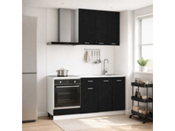 Vidaxl Unidade De Cozinha Lyon 5 Pcs Carvalho Preto