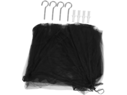 Cortinas De Cama Com Mosquiteiro Para Quatro Portas, Modelo Grande Quadrado Preto