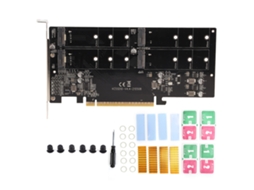 Placa Adaptadora De Resfriamento Para Array De Ssds M.2 Nvme De 4 Baias Maiwo Pcie X16
