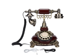 Telefone Fixo com Design Retrô de Discagem Rotativa EOOCOO