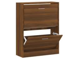 Shoe Cabinet, Shoe Cabinets Vidaxl Marrom Madeira Processada (63 X 24 X 81 Cm)