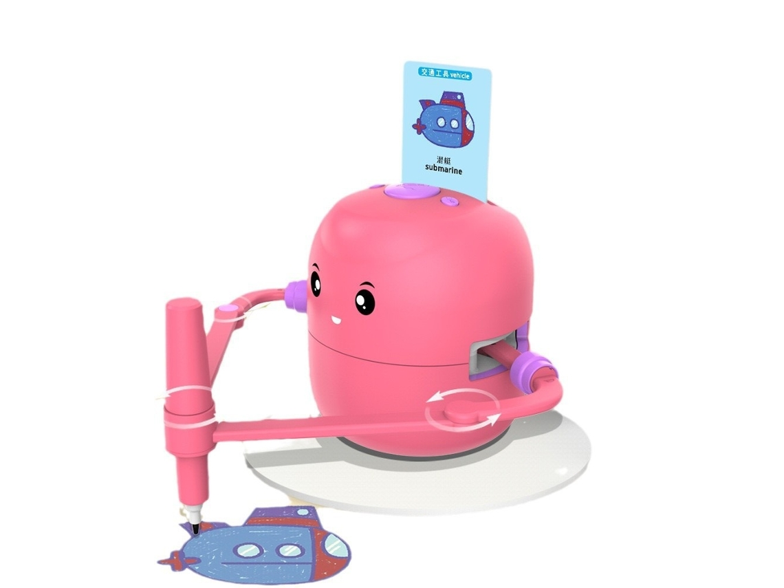 Robô De Desenho De Brinquedo Infantil, Adequado Para Meninos E Meninas Dos 3 Aos 9 Anos, Inclui 100 Cartões Rosa Panoona