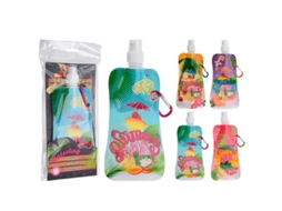Botella flexible decorada+ mosqueton 450 ml
