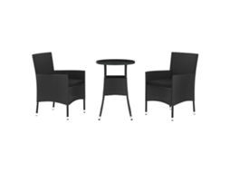 Garden Bistro Set, Garden Bistro Sets Vidaxl Preto Rattan / Vime (n/a)