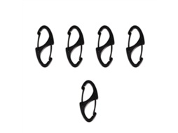 Chaveiro Carabiner Camping Metal Preto 5un