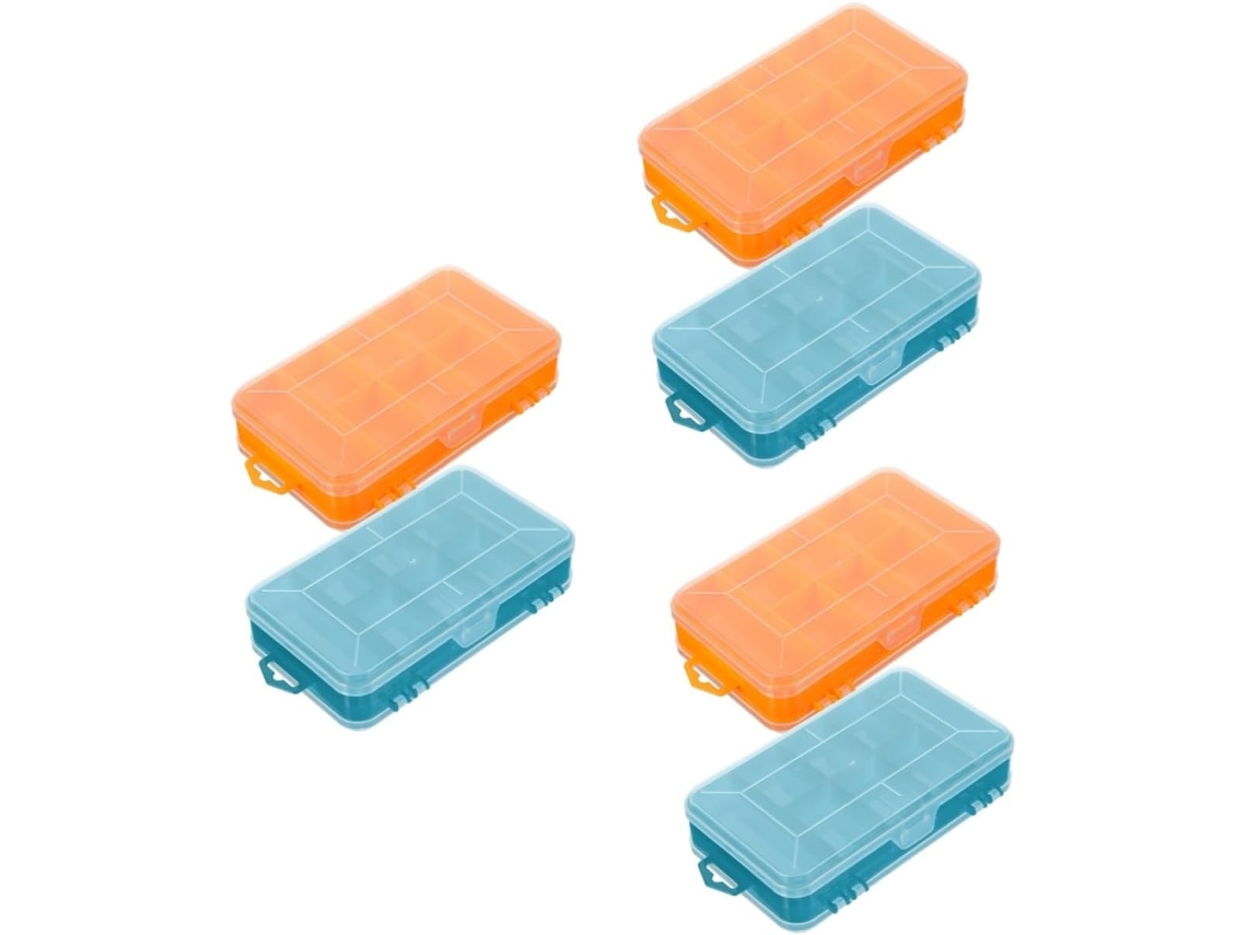 Nuobesty De 6 Caixas Organizadoras De Plástico Transparente Com Dupla Face Para Acessórios Pequenos