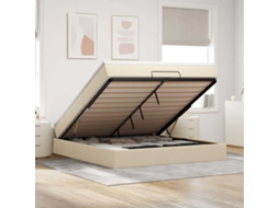 Vidaxl Estrutura De Cama Otomana Com Creme De Colchão 180x200cm Tecido