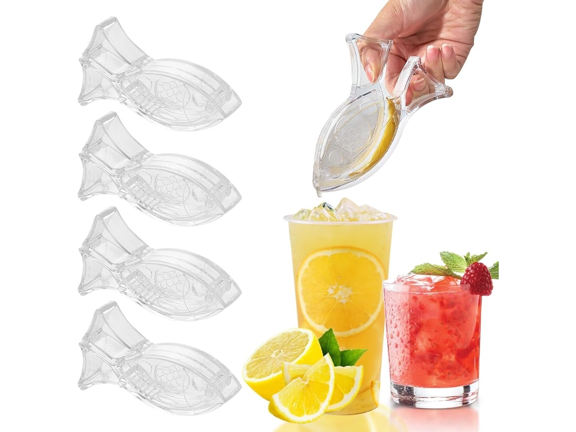 Espremedor De Limão Manual Em Acrílico, 4 Peças, Em Formato De Peixe, Para Laranja, Limão, Lima E Romã