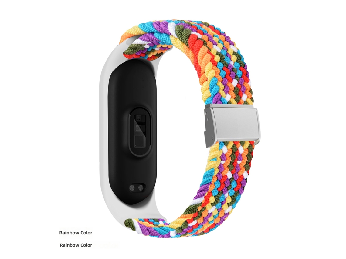 Pulseira Trançada Ajustável em Aço Inoxidável com Fecho para Xiaomi Mi Band 10/9/8 CHABERLU