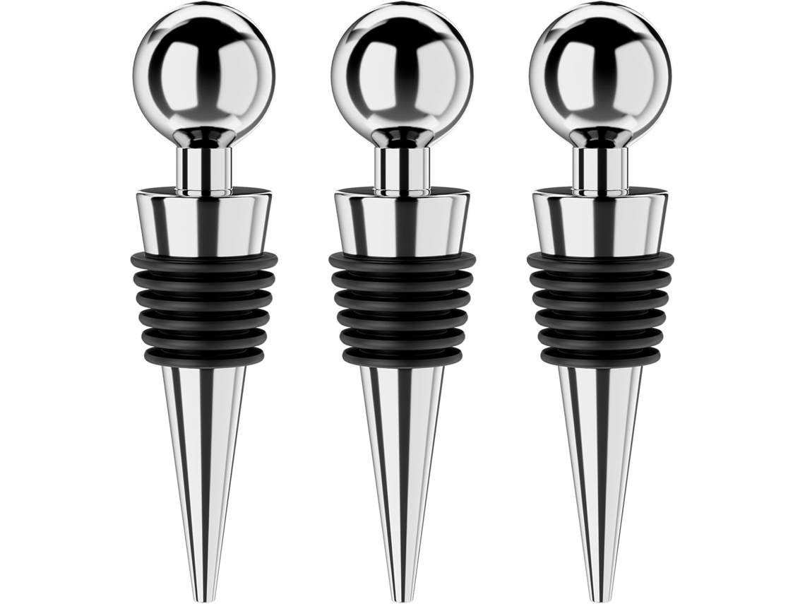 Conjunto De 3 Rolhas Para Vinho, Reutilizáveis