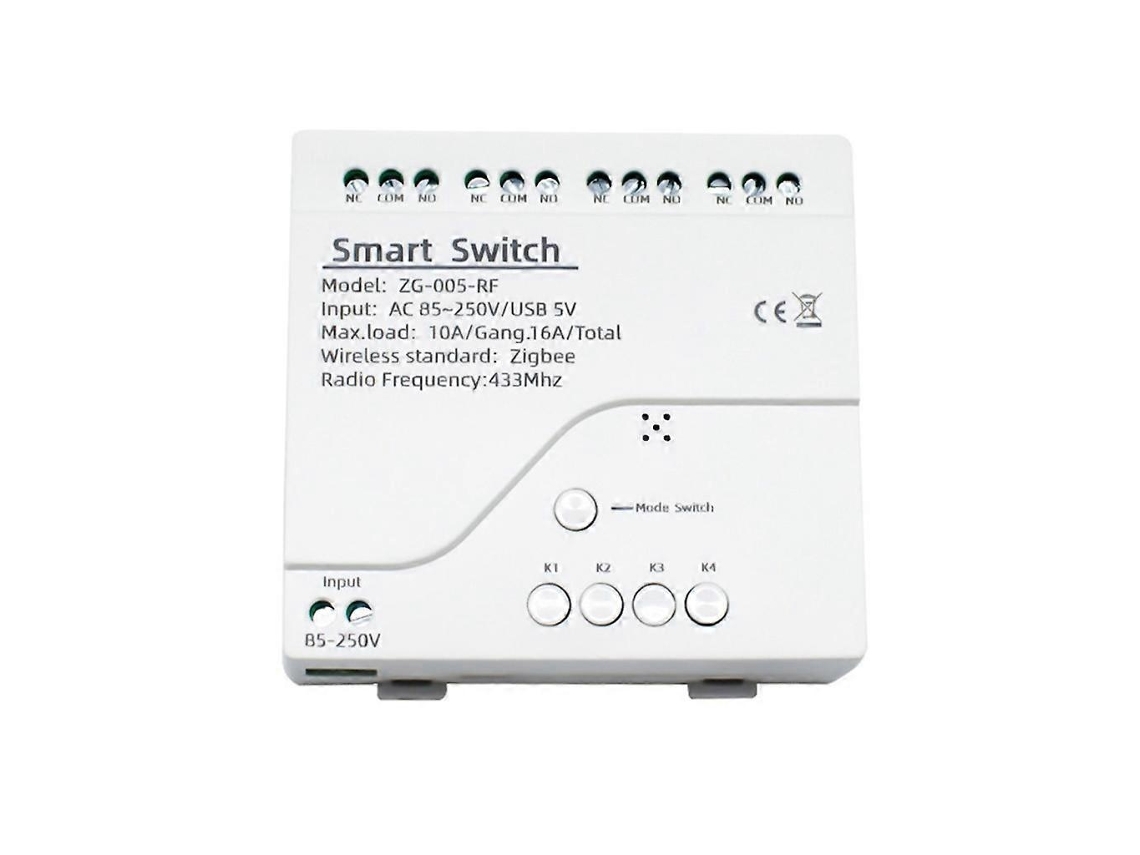 Lurelia Módulos De Comutação Tuya Smart 4ch Rf433 Com Comando Remoto Wi-fi E Painel Frontal