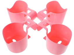 Conjunto De 4 Porta-copos De Plástico Rosa Para Piscina.