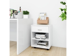 Vidaxl Móvel Com Rodas 46x36x59 Cm Derivados De Madeira Branco